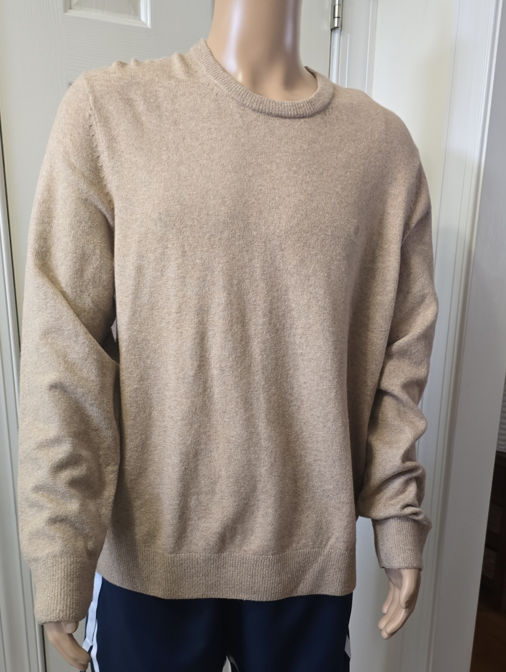 IZOD BRAND MEN'S BIG & TALL TAN WINTER LONG SLEEVES PULLOVER SWEATER SIZE XXL